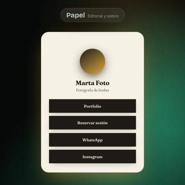 The same page switching theme: Papel, one of the seven available.